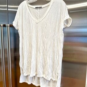 Brandy Melville White Slouchy V Neck T Shirt Oversized Lightweight , No Flaws